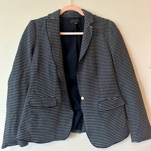 Ann Taylor Navy and White Striped Blazer